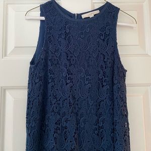 LOFT navy blue lace dress, size 2